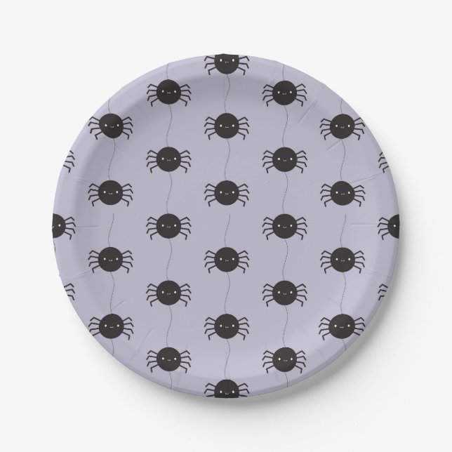 Assiettes En Carton Araignées d'Halloween de Kawaii (Devant)