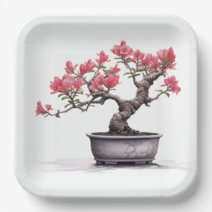 Assiettes En Carton Arbre Bonsai En Pot
