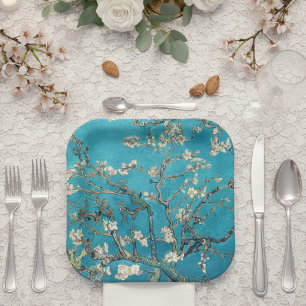 Assiettes En Carton Arbre d'amande fleuri Vincent Van Gogh