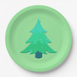 Assiettes En Carton Arbre de Noël étincelant
