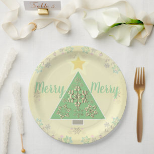 Assiettes En Carton Arbre de Noël/Flocon de neige/Renne