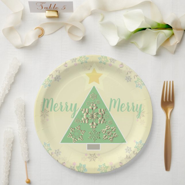 Assiettes En Carton Arbre de Noël/Flocon de neige/Renne (Mariage)
