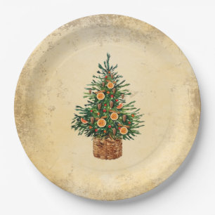 Assiettes En Carton Arbre de Noël Pays Traditionnel Simple