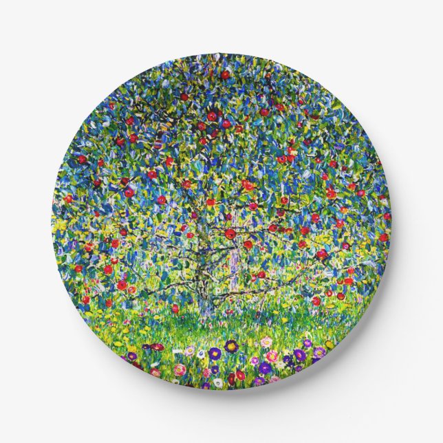 Assiettes En Carton Arbre pomme Gustav Klimt (Devant)