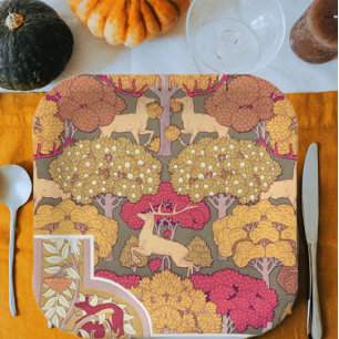 Assiettes En Carton Arbres d'automne Art nouveau et chute Vintage de c