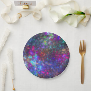 Assiettes En Carton Arc arc-en-ciel fractal