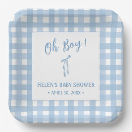 Assiettes En Carton Arc bleu simple garçons baby shower plaque en papi