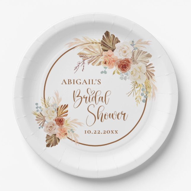 Assiettes En Carton Arc Boho Rustique d'automne pour la Mariée  (Devant)