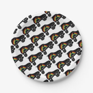 Assiettes En Carton arc-en-ciel à quatre rouleaux