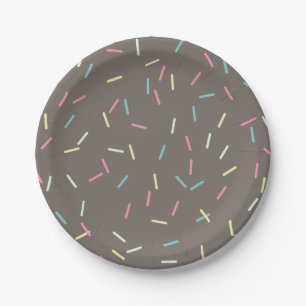 Assiettes En Carton Arc en ciel arrose Motif Anniversaire