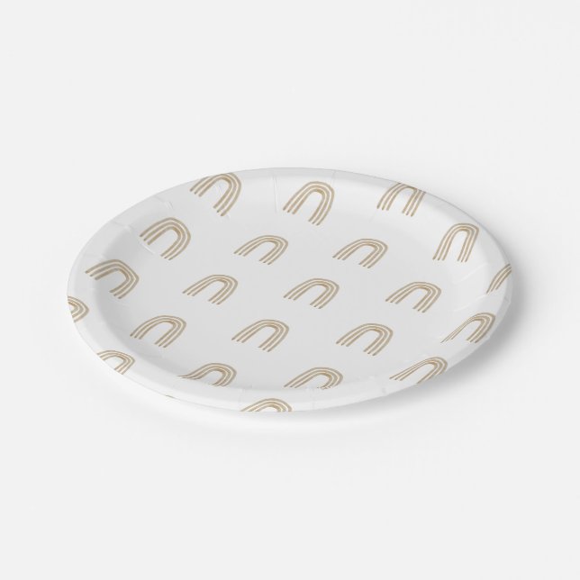 Assiettes En Carton Arc-en-ciel boho minimal (Angle)