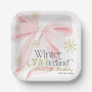 Assiettes En Carton Arc-en-ciel Hiver Onederland 1er Anniversaire