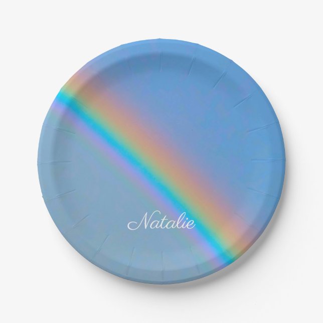 Assiettes En Carton Arc-en-ciel naturel (Devant)