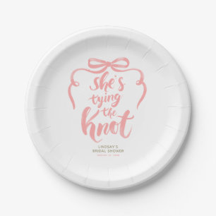 Assiettes En Carton Arc en rose Elle se marie Shower de mariage
