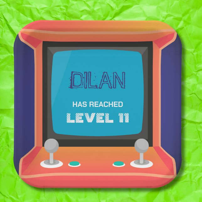 Assiettes En Carton Arcade anniversaire, invitation d'anniversaire de  (Créateur téléchargé)