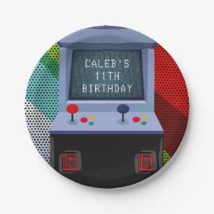Assiettes En Carton Arcade jeu vidéo fête d'anniversaire