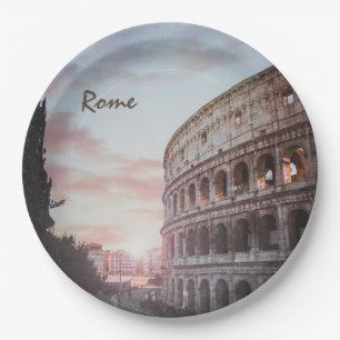 Assiettes En Carton Architecture antique Rome coucher de soleil ville