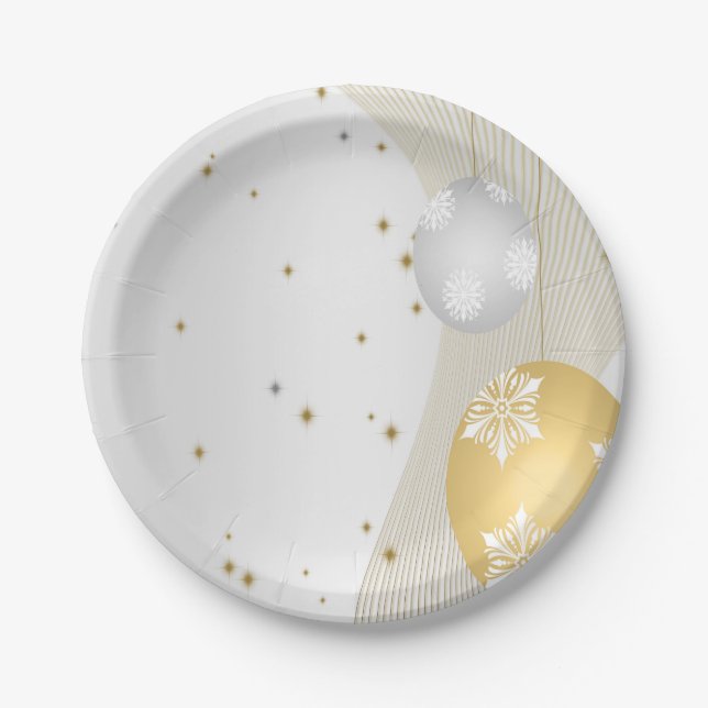 Assiettes En Carton Argent et or (Devant)