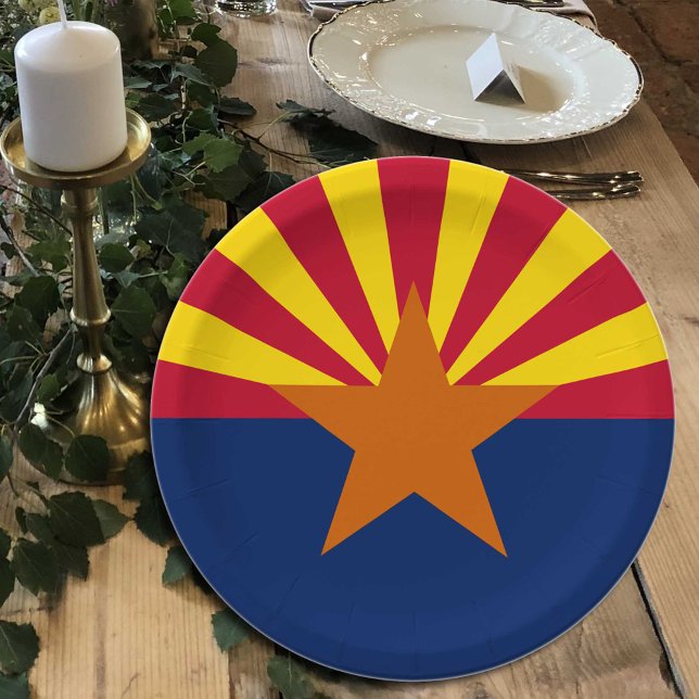 Assiettes En Carton Arizona Plaques Drapeau, fête, sports, Arizona (Créateur téléchargé)