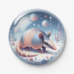 Assiettes En Carton Armadillo avec Arrière - plan cosmique