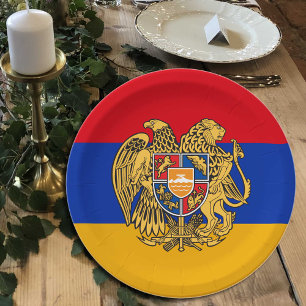 Assiettes En Carton Arménie, Arménie Drapeau - fête, anniversaire/spor