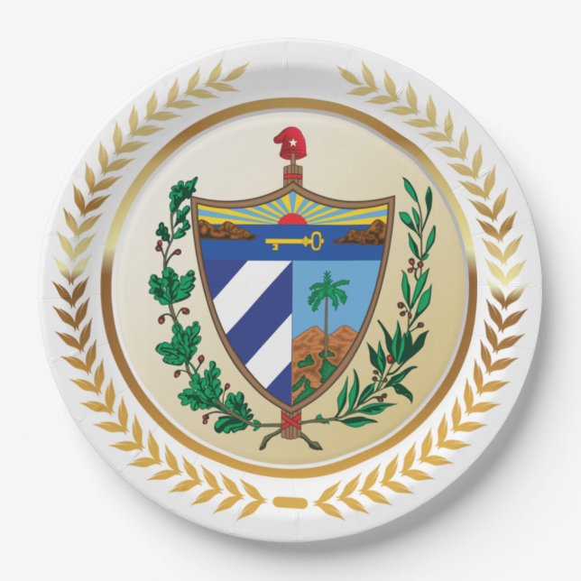 Assiettes En Carton Armoiries de Cuba (Devant)