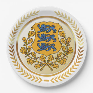 Assiettes En Carton Armoiries de l'Estonie