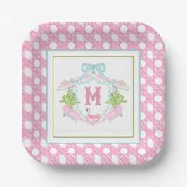 Assiettes En Carton Armoiries de monogramme de Palm Beach Prépa