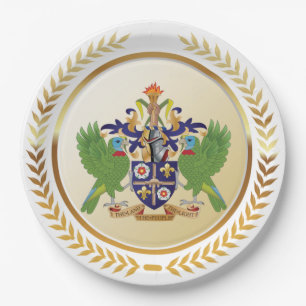 Assiettes En Carton Armoiries De Sainte-Lucie