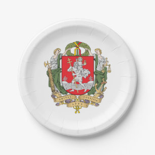 Assiettes En Carton Armoiries de Vilnius, Lituanie Plaques en papier