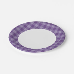 Assiettes En Carton arrière - plan à damiers violet