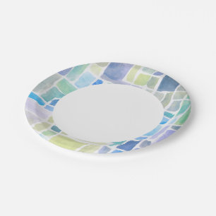 Assiettes En Carton arrière - plan d'aquarelle peint Abstrait.