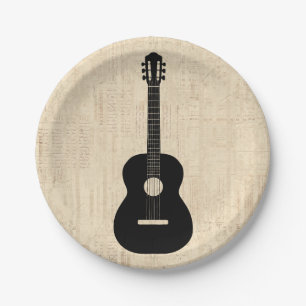 Assiettes En Carton Arrière - plan de script d'art guitare acoustique