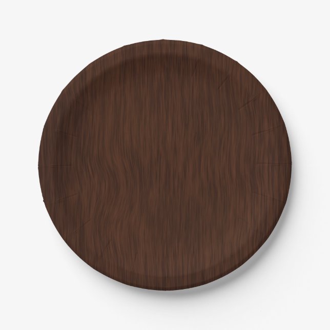 Assiettes En Carton Arrière - plan en bois foncé (Devant)