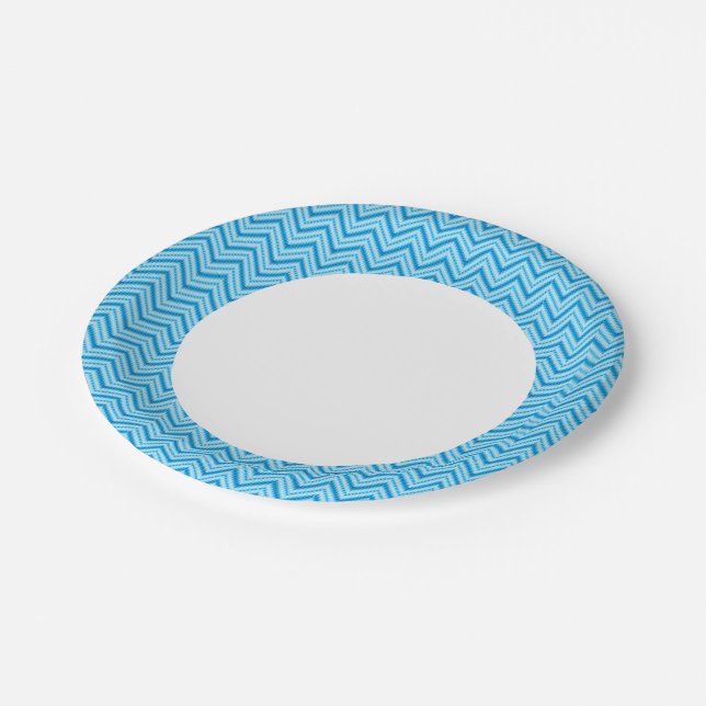Assiettes En Carton Arrière - plan Motif Chevron (Angle)