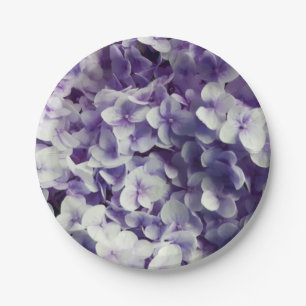 Assiettes En Carton Arrière - plan pourpre de fleur d'hortensia