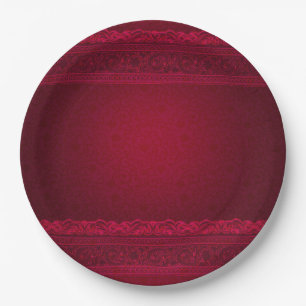 Assiettes En Carton Arrière - plan rouge élégant et élégant