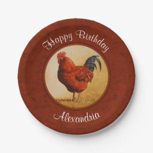 Assiettes En Carton Arrière - plan rouge poulet de Rhode Island