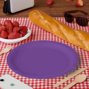 Assiettes En Carton arrière - plan violet avec bordure blanche