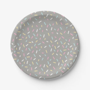 Assiettes En Carton Arrosez le plat de partie (gris)