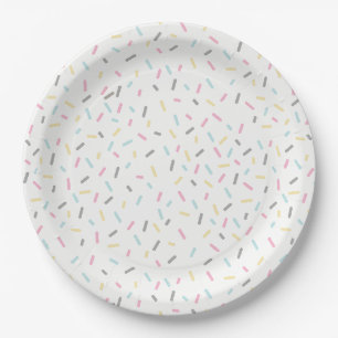 Assiettes En Carton Arrosez les plats de partie (blancs)