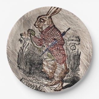 Assiettes En Carton Art de croquis de lapin du pays des merveilles de