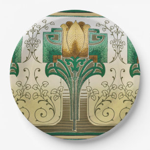 Assiettes En Carton Art Nouveau Tulip Motif Mariage Anniversaire