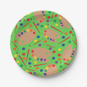 Assiettes En Carton Art Paint Palette Cute Kid's Birthday Party