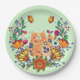 Assiettes En Carton Art populaire Kitty