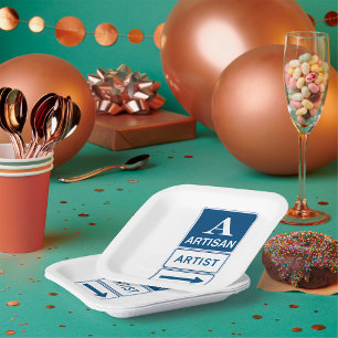 Assiettes En Carton Artisan Studio Signer flèche directionnelle