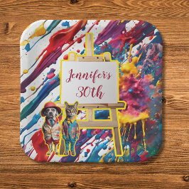 Assiettes En Carton Artiste peintre des accessoires de la fête Sip et