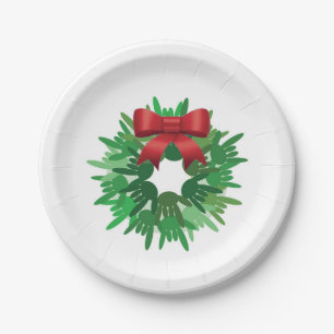 Assiettes En Carton ASL "I Love You" Christmas wreath