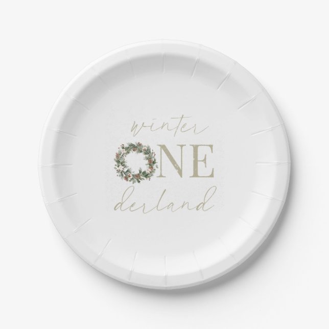 Assiettes En Carton ASPEN Winter ONEderland Papier Vaisselle (Devant)