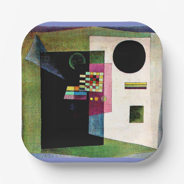 Assiettes En Carton Asserting, abstract painting by Kandinsky, (Recto)